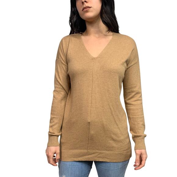 Ann Taylor Factory Tan V-Neck Sweater - Picture 2 of 7